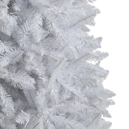10ft. Pre-Lit Slim White Artificial Christmas Tree, Warm White LED Lights